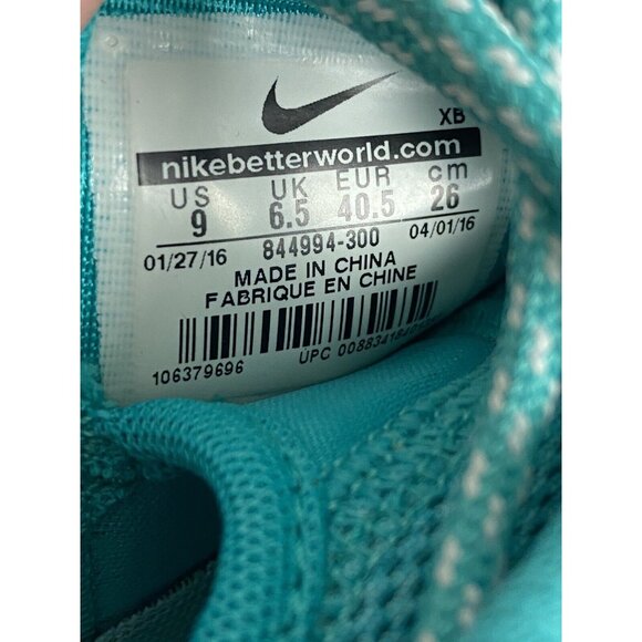 Nike Roshe One Womens 9 Shoes Blue Turquoise Running Athletic Sneakers Norm Core - Picture 9 of 9